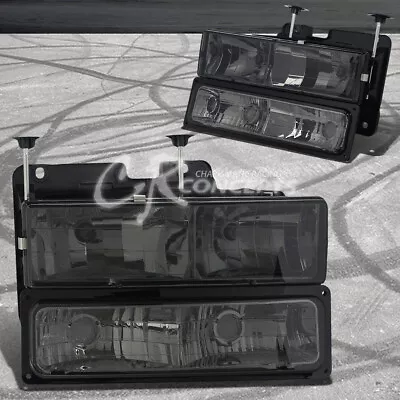 Smoke Headlights+bumper Lamps For 88-98 C/k 92-99 Chevy C10 C/k Gmt400 Truck • $102.85