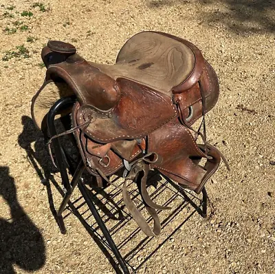 Vintage SIMCO Model 339 Tooled Western Saddle 15  • $125