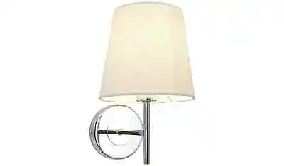 BHS Louisa Metal Wall Light With Natural Shade - Chrome 3037575 • £19.99