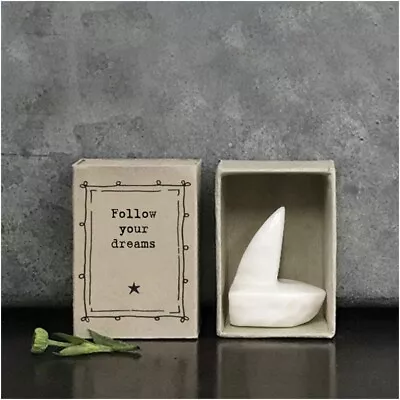 East Of India Mini Matchbox Little Boat - Follow Your Dreams • £5.49