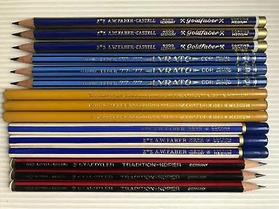 15 Vintage Copying Medium Pencils: A.w.faber Lyra L&c Hardtmuth Staedtler • $19.99