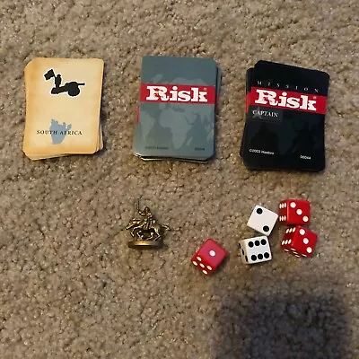Risk 2003 Board Game Replacement Parts / Pieces Golden Calvary / Dice / 72 Cards • $4.39