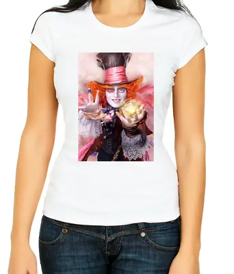 Mad Hatter Johnny Depp Jack Sparrow 3/4 Short Sleeve T Shirt Woman F513 • £9.51