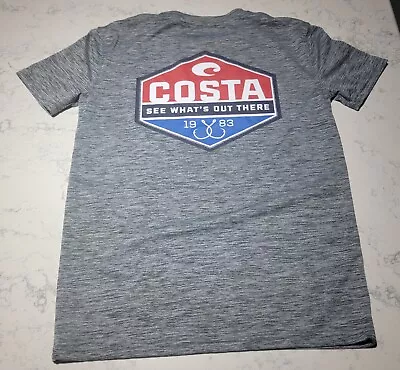 Costa Del Mar Fishing Logo Symbol Men's Gray T-Shirt Size S • $10