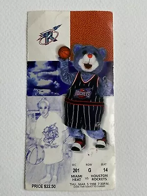 1997-98 Miami Heat At Houston Rockets Ticket 3/5/98 • $10