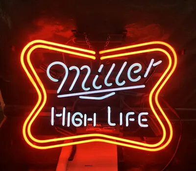 New Miller High Life Lite Lamp Neon Light Sign 17 X14  Beer Real Glass Bar • $122.49