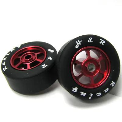 £13.39 • Buy H&R Racing HR1368 6 Spoke 12mm Red Wheel W/ Silicone Tire (2) 1:24 Slot Car