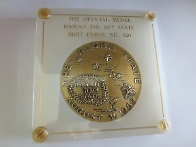 $375 • Buy Hawaii Statehood Sterling Silver Medal #420 Ni Ihau Error