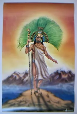 Vintage NOS Aztec Art Poster Headdress Aztecs Mayan Mexico Maya Mexican Print  • $99.99