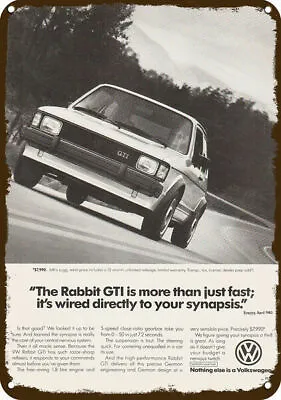 1983 VOLKSWAGEN VW RABBIT GTI Sports Car Vntg-Look DECORATIVE REPLICA METAL SIGN • $24.99