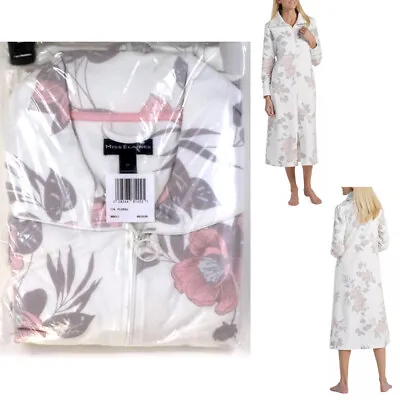 £25.62 • Buy Miss Elaine Cotton Blend Print Zip Front Robe Floral M New 866011