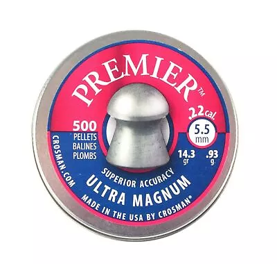 Crosman Premier Pellets .22 5.5mm Ultra Magnum Airgun Air Rifle NEW TIN DESIGN • £14.99