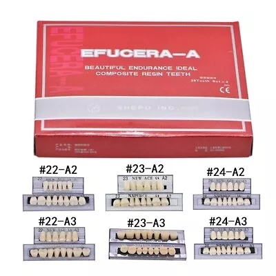 168Pcs Acrylic Resin Denture #22/23/24 Dental Upper Lower Shade A2 A3 Teeth Set • $13.69