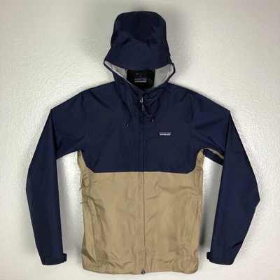$59.99 • Buy Patagonia Torrentshell H2NO Hooded Rain Jacket XS Blue Tan Two Tone Full Zip