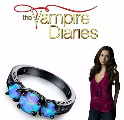 The Vampire Diaries Elena Gilbert Zirconia Moon-Phase Gem Tungsten Plated Ring • £9.95