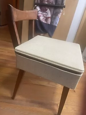 Mid Century Sewing Machine Chair W/ Under Seat Storage • $50