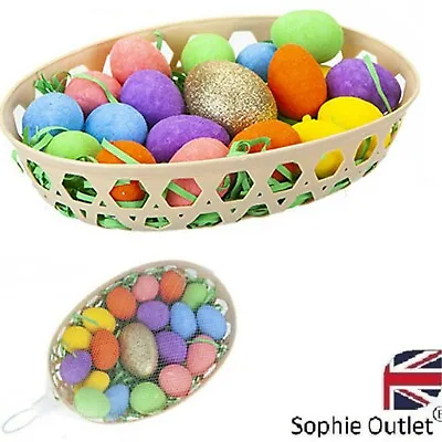 21Pcs Golden Egg Easter Hunt Bonnet Basket Home Decor Kids Art Craft DIY Gift UK • £8.33