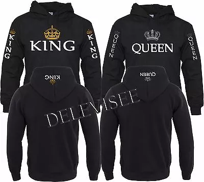 KING & QUEEN COUPLE MATCHING CROWN Adult Hood Pull Over S-3XL • $22.99