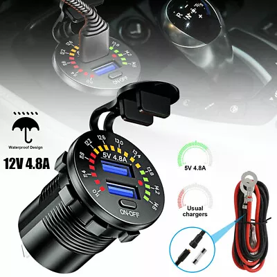 Car Dual USB Fast Charger Quick Charge 5V 4.8A PD Socket Power Outlet AUS • $19.99