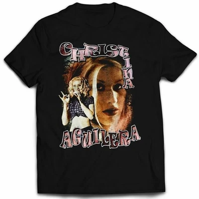 $21.84 • Buy Vintage 90s Christina Aguilera Heavy Cotton Black Unisex All Size Shirt 2A123