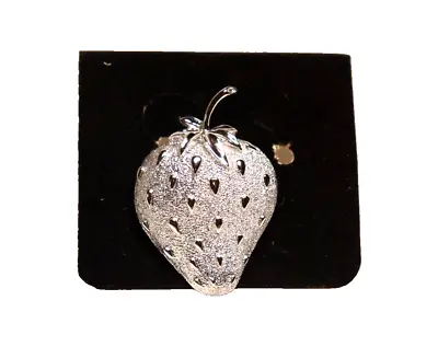 Vintage 1968 Sarah Coventry Strawberry Ice Brooch Textured Silver Tone • $9.69