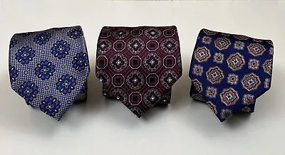 Lot Of 3 Jos A Bank Men's Medallion Silk Neck Tie • $42.49