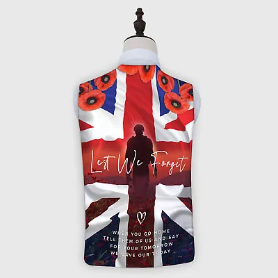 Remembrance Day Waistcoat Poppy - Lest We Forget Poem Soldier Poppy Union Jack • £15.99