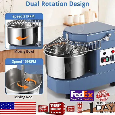 US 8Qt Commercial Food Dough Mixer Dual Rotating For Baking Bakery Pizza 450W • $435.59