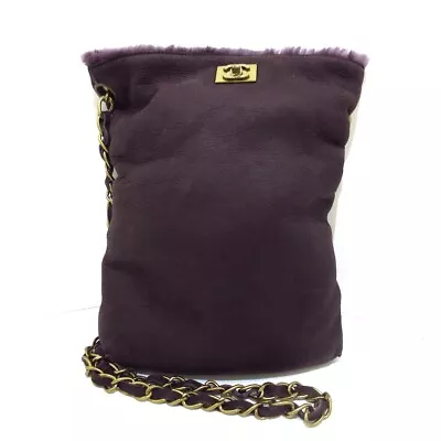 Auth CHANEL - Purple Mouton Women's Shoulder Bag • $589