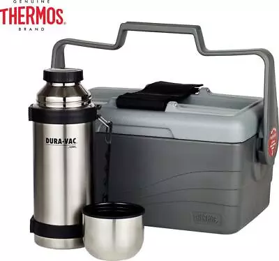 THERMOS 6.6L Insulated Lunch Esky Box Food Container + 1L Stainless Steel Flask • $109.95