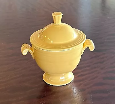 Vintage Fiesta Yellow Sugar Bowl With Lid By Homer Laughlin Gorgeous! • $22