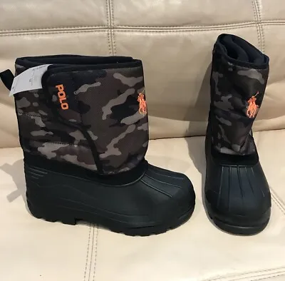 Polo Ralph Lauren Snow Boots Kids UK 4.5  37 Winter Camo Duck Harper • £21