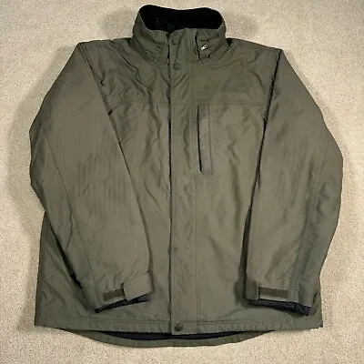 LL Bean Jacket Men Large Green Black 3 In 1 Coat Lined Outdoor Heavy Zip Winter • $98