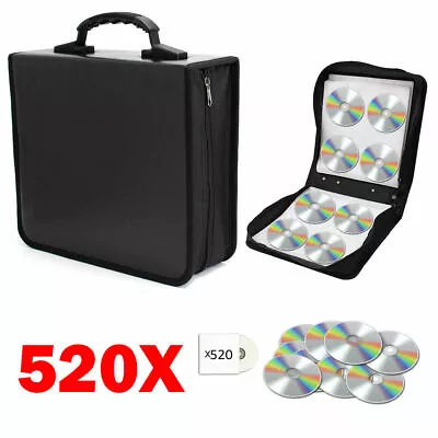 520 Disc CD DVD Organizer Holder Storage Case Bag Wallet Album Media Video Black • $24.88