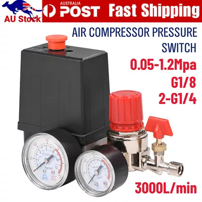 1.2Mpa Air Compressor Pressure Switch Control Valve Manifold Regulator Gauges AU • $22.89