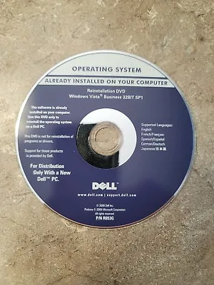 Dell 2008 Microsoft Windows Vista Business 32Bit SP1 Reinstallation DVD • $15