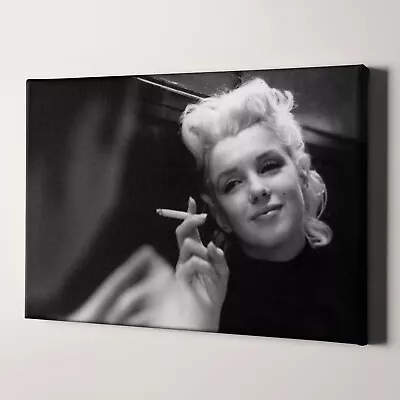 Marilyn Monroe Smoking A Cigarette 1950s 1960s Girls Canvas Wall Art Print • $59