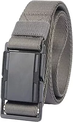 Men's Nylon Belt 1.26  Wide Quick Release Magnetic Buckle Webbing Belt Military • $39.01