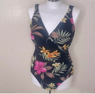 Miraclesuit Modele/Estilo Black Floral One-piece Underwire Swimsuit 10DD • $48