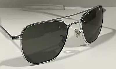 American Optical AO Original Pilot Gold Frame Sunglasses 52-20-140mm  SILVER • $99.99