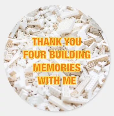 Lego Party Favors Stickers- Thank You FOUR Building Memories With Me. • $18