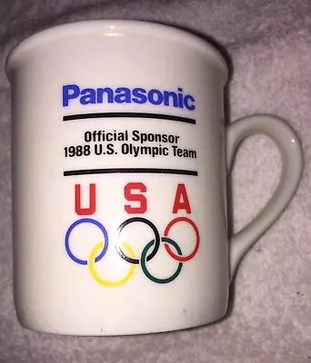 USA Olympic Team Cup Mug Ceramic Coffee Tea Panasonic 1988 Vintage Collectible • $14