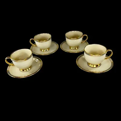 $48.97 • Buy Lenox McKinley And Presidential Collection Set Of 4 Footed Cups And Saucers ￼