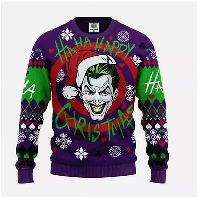 Haha Happy Christmas Joker Christmas Premium 3D SWEATER US Size Christmas Gift • $28.99