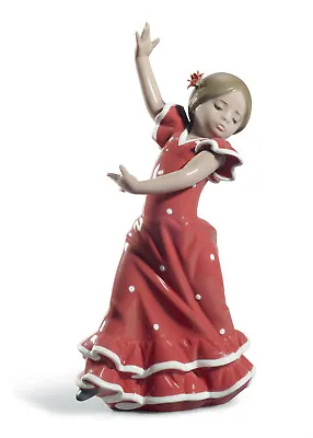 Lladro Lolita Flamenco Dancer Girl Red #8746 Brand Nib Cute Flower Save$$ F/sh • $389.98