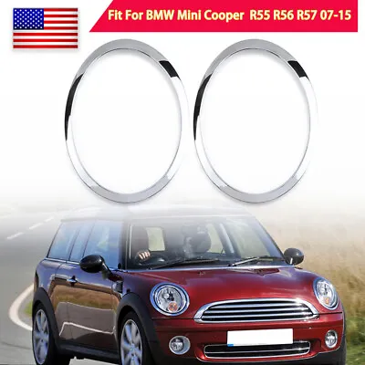 1 Pair Chrome Headlight Trim Ring Bezel Cover For Mini Cooper R55 R56 2007-2015 • $24.98