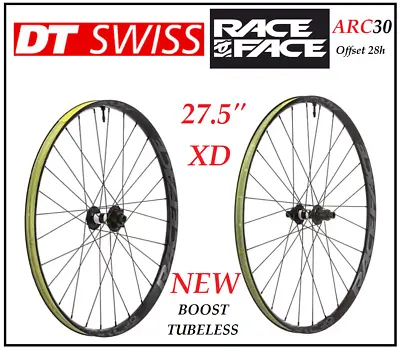 27.5  DT Swiss 350 HUBS On RaceFace ARC 30/27 OFFSET 28H Rims MTB Wheel Set XD • $850