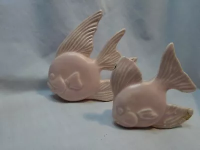 RARE Vintage 50s MCM Pink Fish Wall Pockets Lot Of 2 Marked D MAR  N Ceramics • $39.99