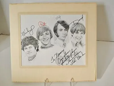 The Monkees Signed Autographed By All 4 Group Print Inscribed 1968 Tour  • $195