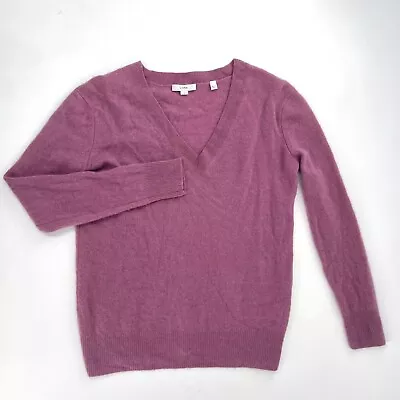 Vince Lightweight 100% Cashmere V Neck Pullover Sweater Size S Purple Classic • $39.99